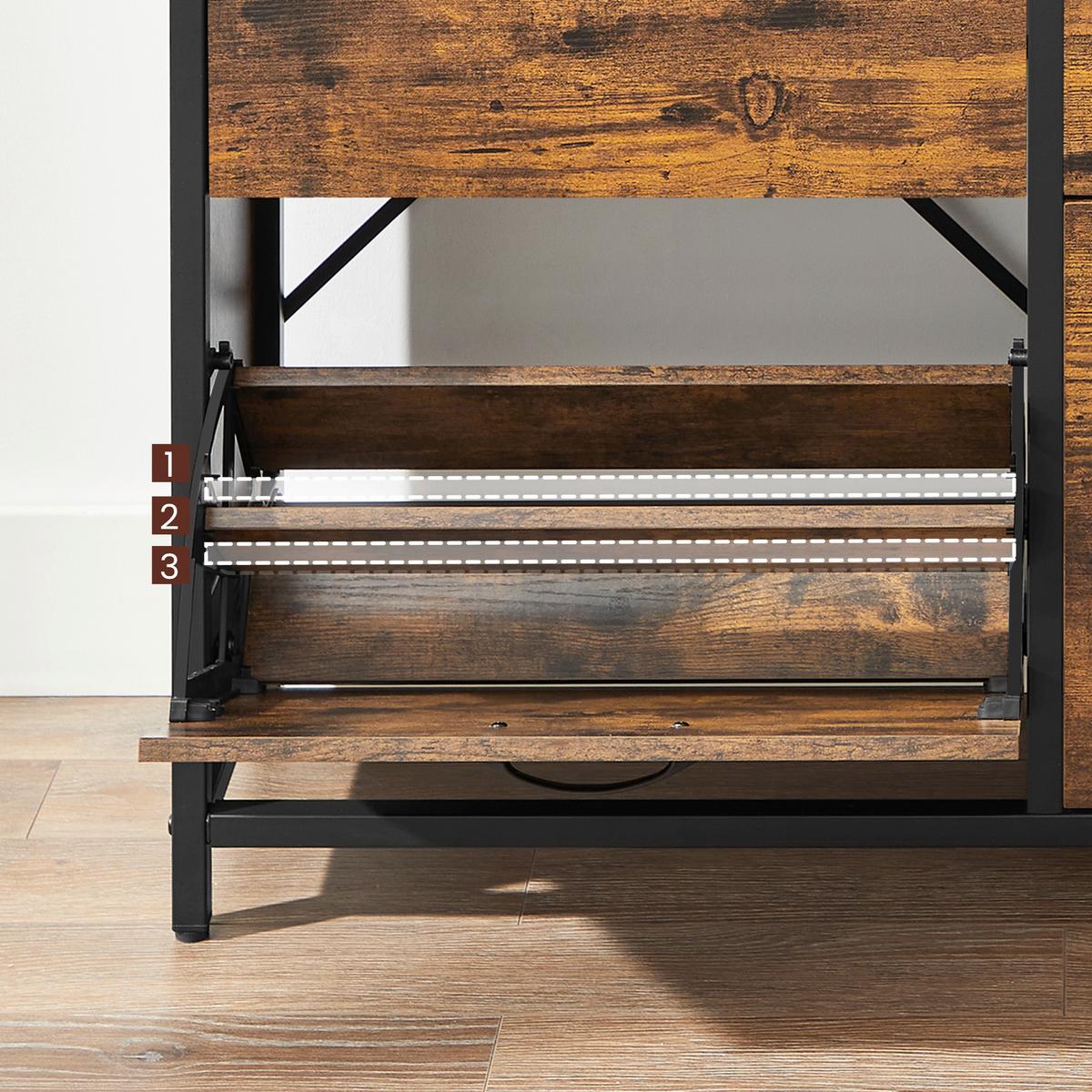 Schuhkipper Schwarz, Dunkelbraun B: 98,3cm - Dunkelbraun/Schwarz, Trend, Holzwerkstoff/Metall (98,3/96,5/30cm) - MID.YOU