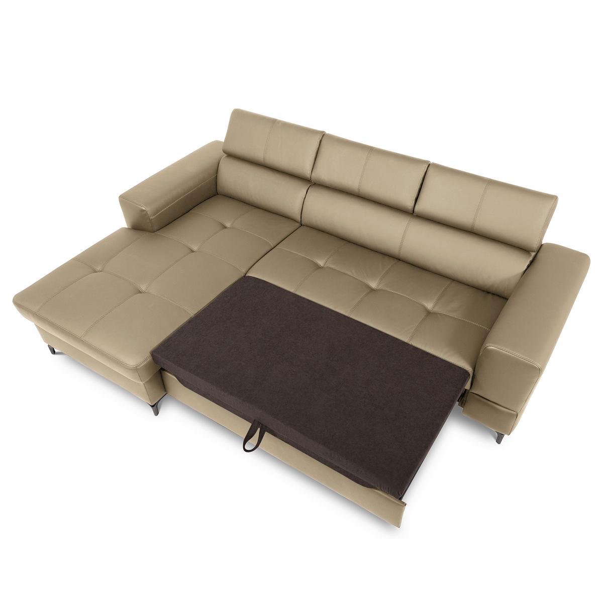 Ecksofa Torino Teilleder Hellgrau 173x247 - Hellgrau/Schwarz, Design, Leder/Textil (173/247cm) - Livetastic