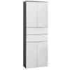 Hochschrank Mit Soft-Close Kara Chess B: 61cm - Anthrazit/Weiß, MODERN, Glas/Holzwerkstoff (61/176/32cm) - MID.YOU