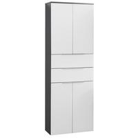 Hochschrank Mit Soft-Close Kara Chess B: 61cm - Anthrazit/Weiß, MODERN, Glas/Holzwerkstoff (61/176/32cm) - MID.YOU