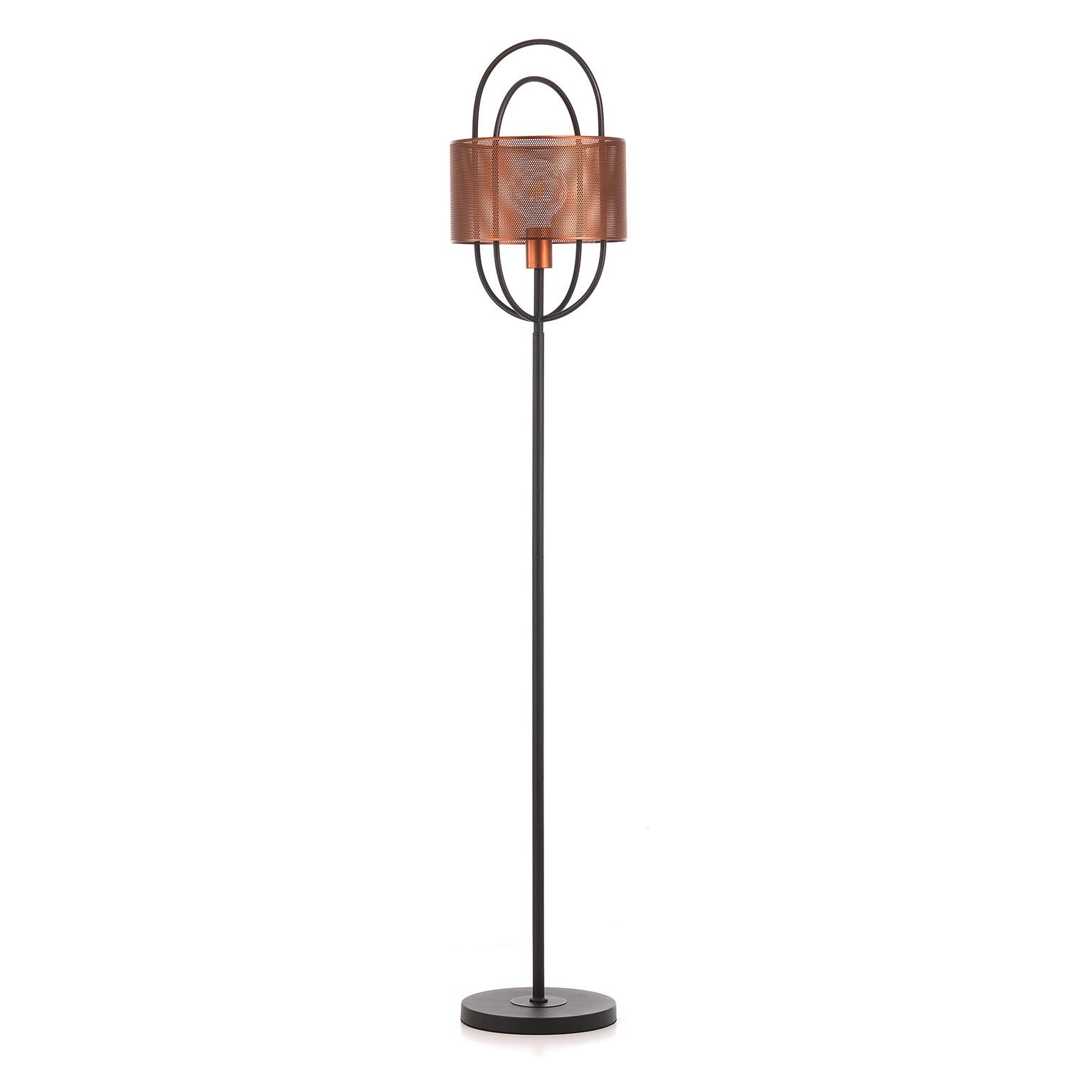 Stehleuchte 5003/Pt - Schwarz/Kupferfarben, Design, Metall (28/155cm)