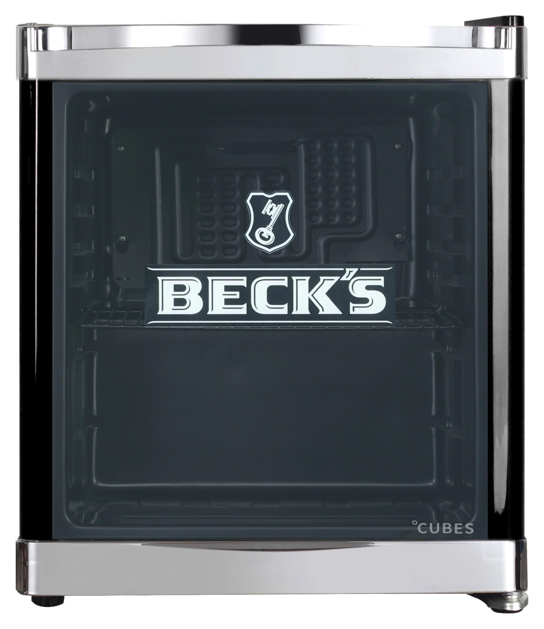 Minikühlschrank Cool Cube Becks Black 48 L Freistehend - Schwarz Hochglanz, Basics, Metall (43/51/47,5cm)