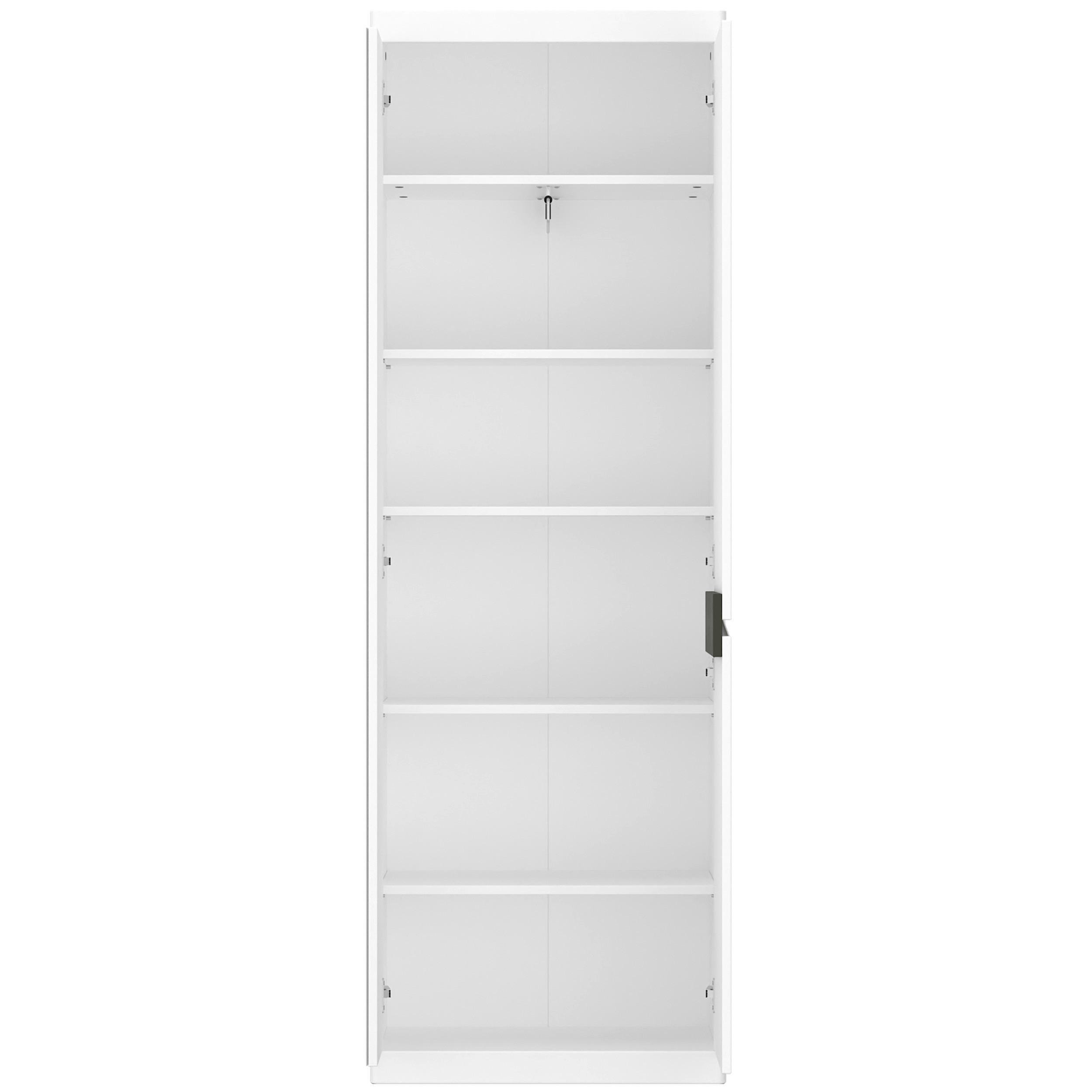 Garderobenschrank Turino Alpinweiss/Grau B: 65 cm - Dunkelgrau/Eichefarben, MODERN, Holzwerkstoff (65/196,5/40cm)