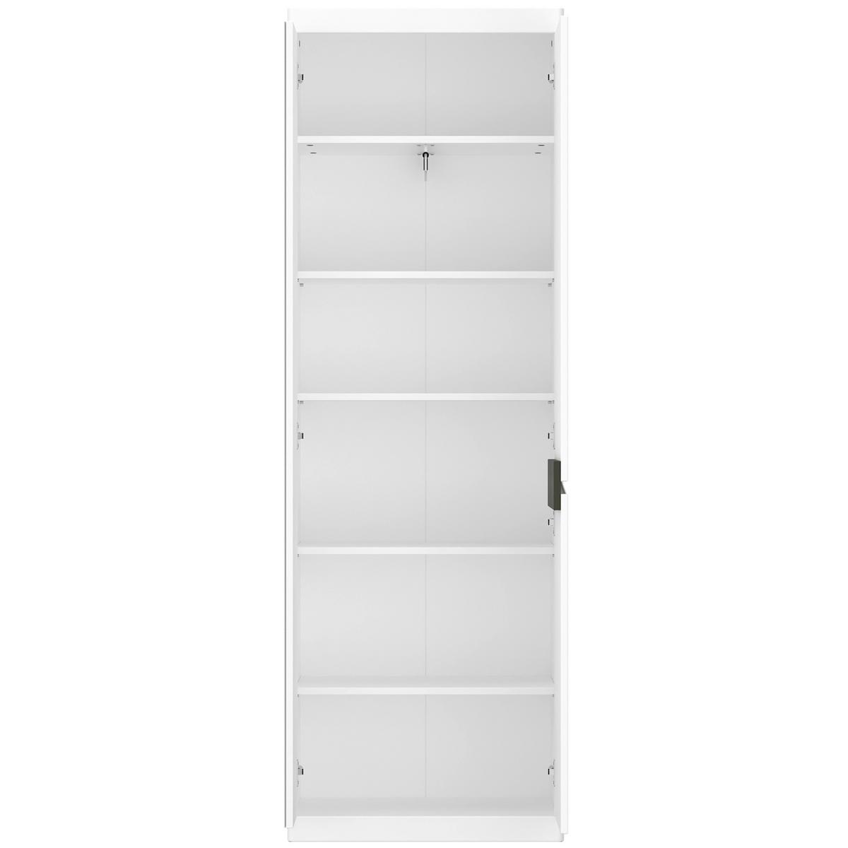 Garderobenschrank Turino Alpinweiss/Grau B: 65 cm - Dunkelgrau/Eichefarben, MODERN, Holzwerkstoff (65/196,5/40cm)