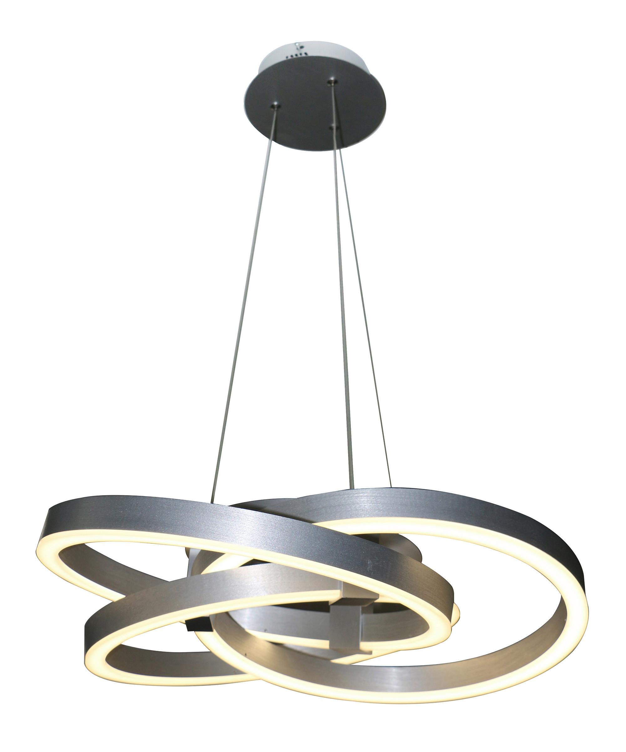 LED-Hängeleuchte 6107960 - Alufarben, Design, Kunststoff/Metall (55/150cm) - Näve