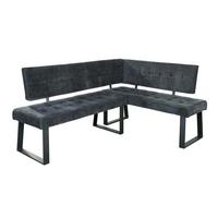 Eckbank Dunkelgrau Polyester Laslo 185x134 cm - Dunkelgrau/Schwarz, MODERN, Textil/Metall (185/134cm) - MID.YOU