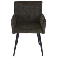 Armlehnstuhl Cory Schwarz/grün Gepolstert - Schwarz/Grün, MODERN, Textil/Metall (57/84/57cm) - MID.YOU