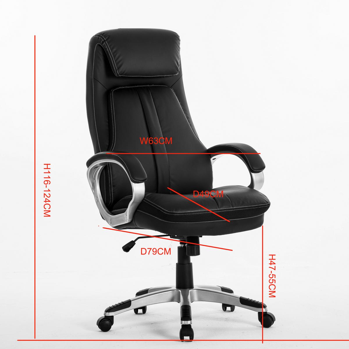 Főnöki Szék Graz - fekete, Modern, műanyag/textil (68/124/79cm)