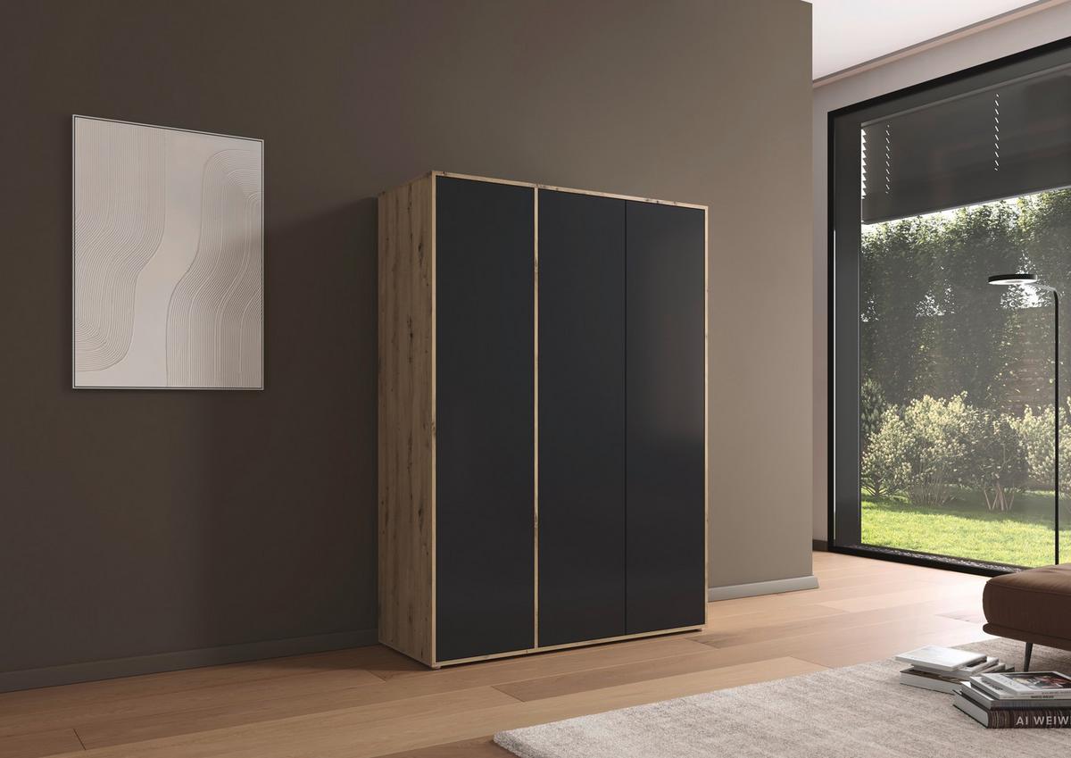 Drehtürenschrank Nabila Grau Eiche Artisan Dekor - Eiche Artisan/Grau, MODERN, Holzwerkstoff (140/194/53cm) - Rauch Möbel