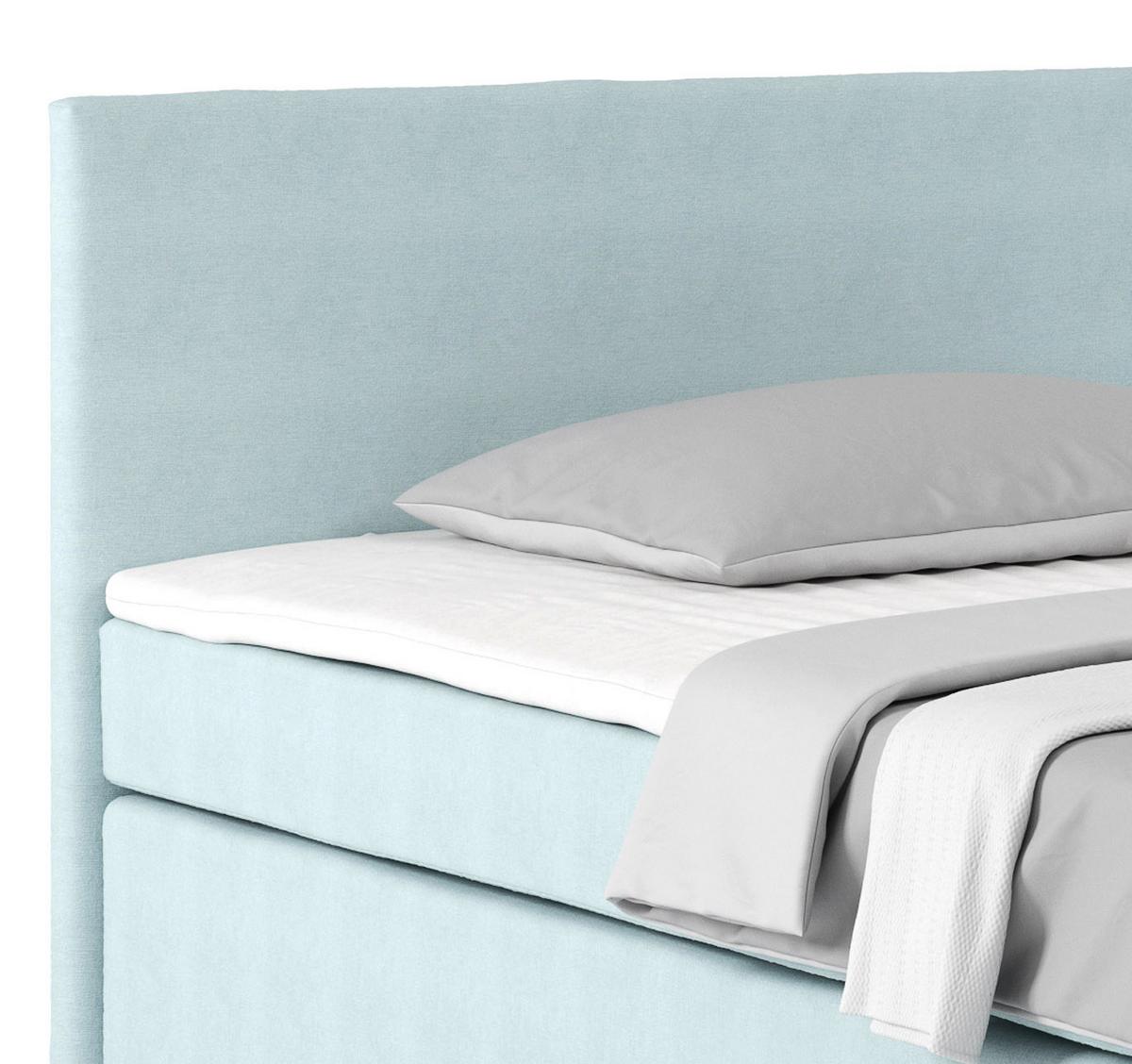 Posteľ Boxspring NERO 140x200 cm, svetlomodrá - svetlomodrá/mätovozelená, Konventionell, kov/textil (140/200cm)