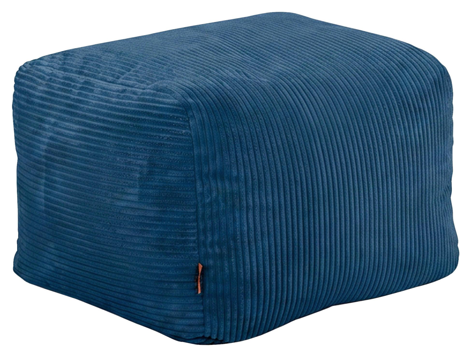 Sitzsack Cubi Cord dunkelblau,Indoor,B: 60cm - Dunkelblau, Basics, Textil (60/40/50cm)