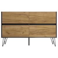 Sideboard Posseik Industrial Graphit/Eichefarben B: 119 cm - Eichefarben/Schwarz, Design, Holzwerkstoff (119/75/42cm) - MID.YOU