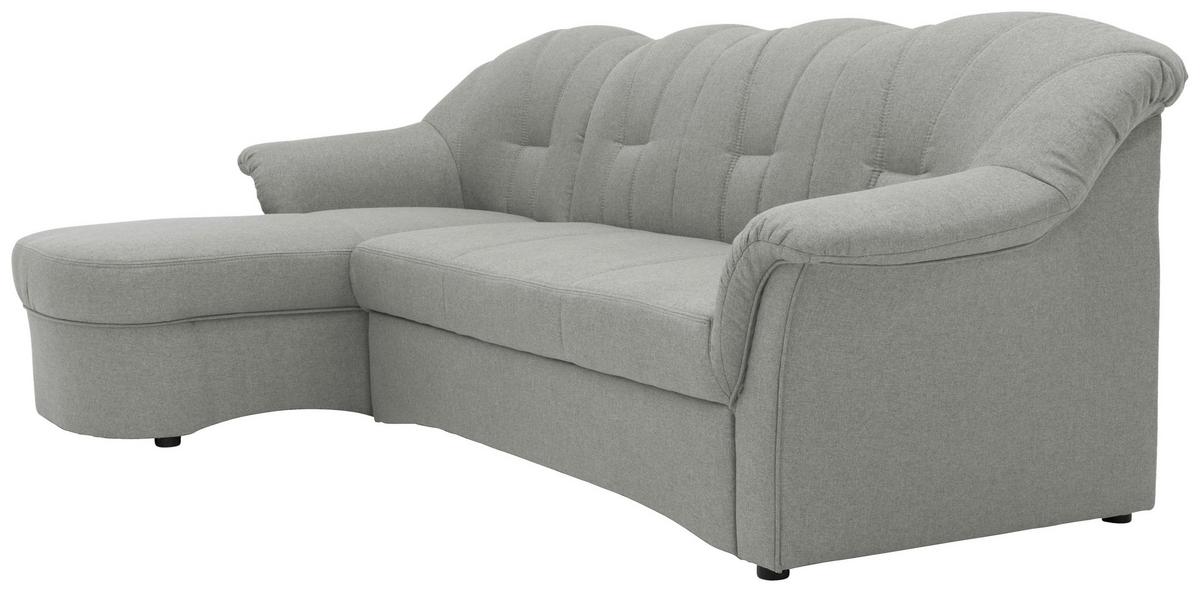 Ecksofa Mit Schlaffunktion Papenburg Silberfarben - Silberfarben/Schwarz, KONVENTIONELL, Textil (142/233cm) - MID.YOU