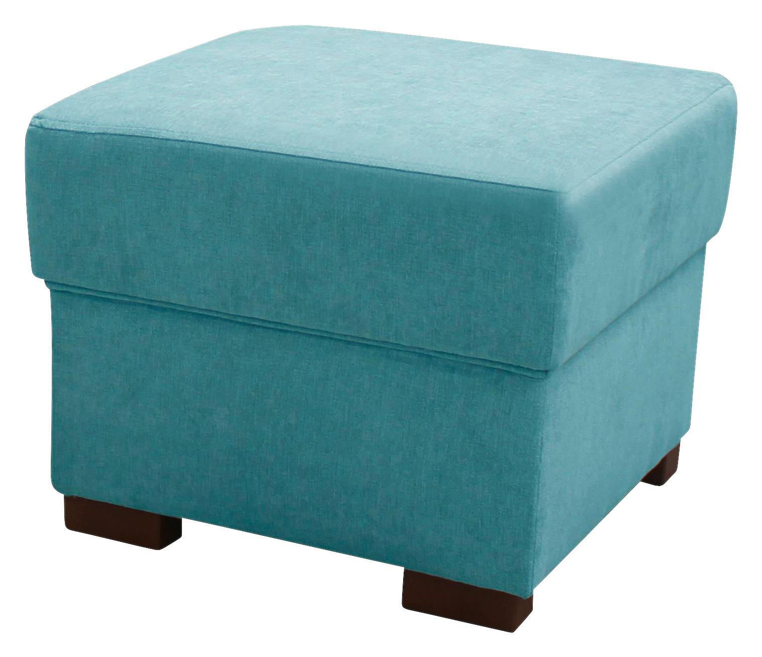 Taburetka Chandler - hnedá/svetlomodrá, Design, drevo/textil (51/43/51cm) - Ondega