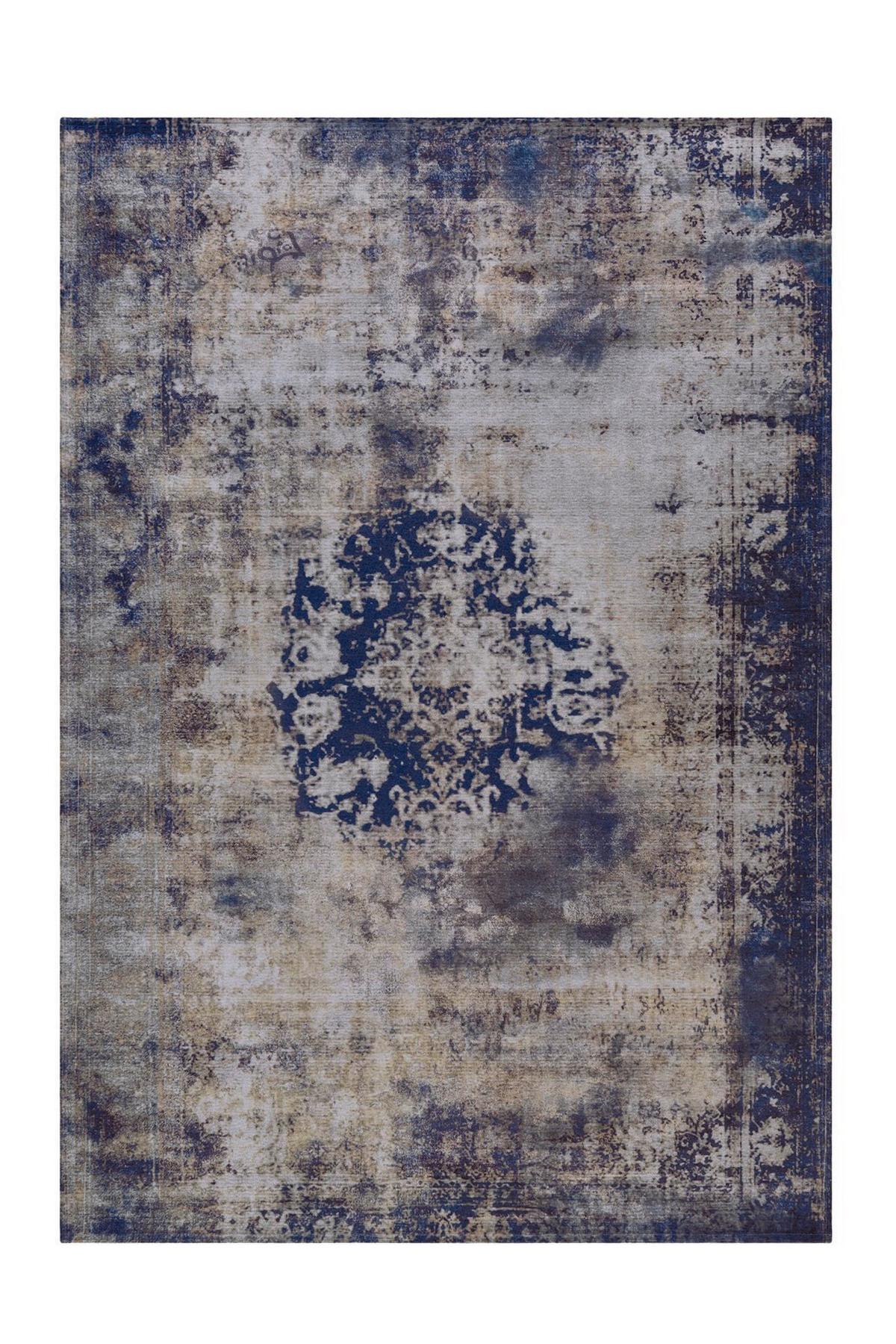 Flachwebteppich Blau Vintage 8403, Bxl: 140x200 Cm - Blau, KONVENTIONELL, Textil (140/200cm)