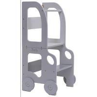 Hochstuhl Car Step Stool aus Holz Grau - Grau, Basics, Holz (38/90/40cm)