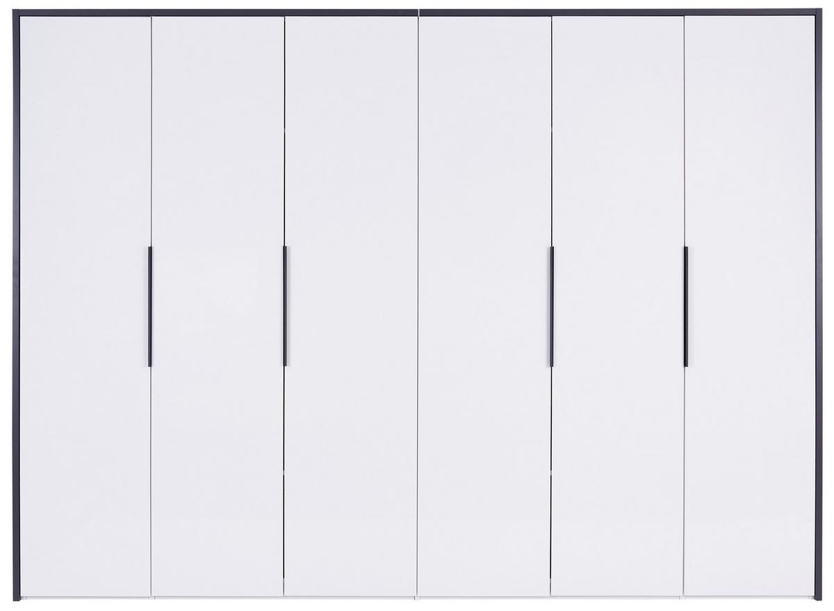 Drehtürenschrank 294 cm Lucca Weiß - Weiß, MODERN, Holzwerkstoff (299/222/60.1cm)