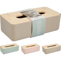 Škatuľa na vreckovky REMINA - pink/piesková, Basics, plast (13/8.5/26cm)