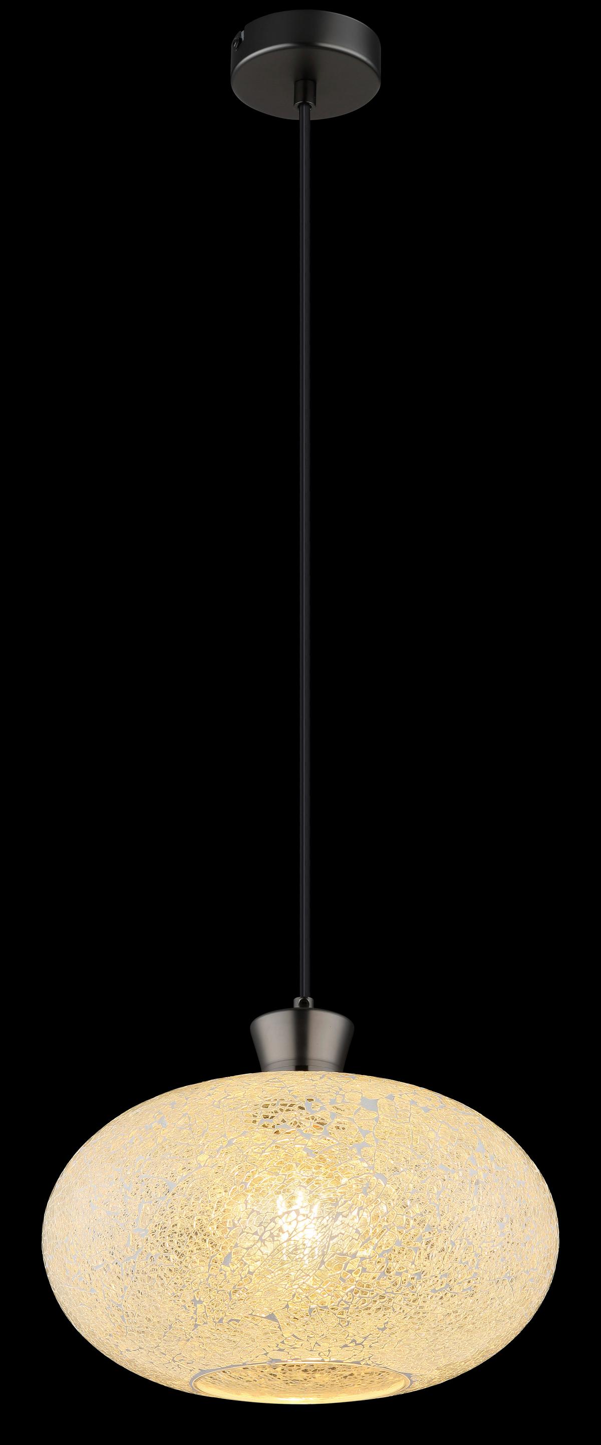 Hängeleuchte Exkl. 1xe27, 40w - Klar/Schwarzchrom, Design, Glas/Kunststoff (30/120cm) - Globo