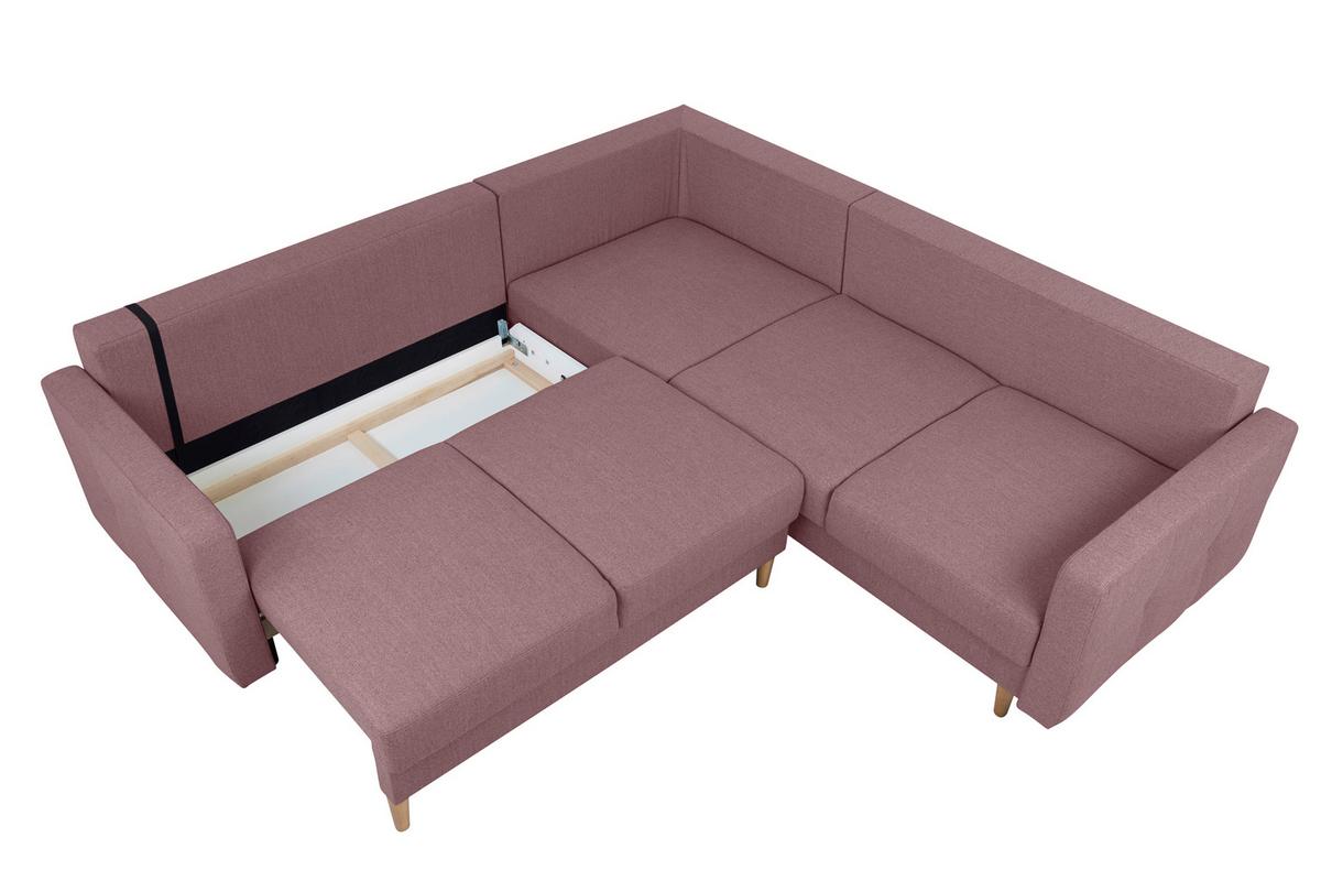 Ecksofa Noret, Beere S: 242x242 Cm - Beere/Buchefarben, Design, Textil (242/242cm) - MID.YOU