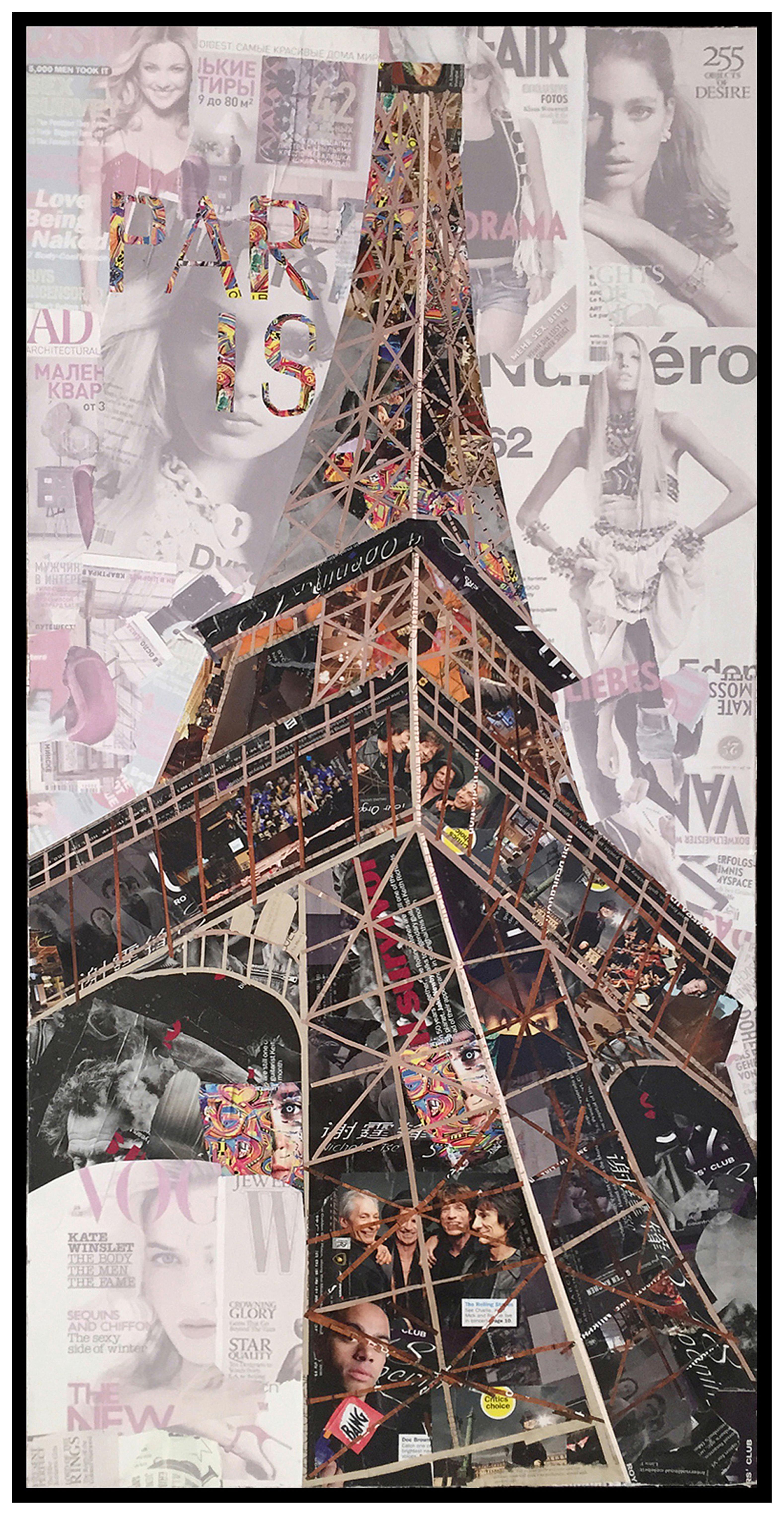 Bild Eifelturm Beige, B: 52 cm - Beige, LIFESTYLE, Holz/Papier (52/102/3,5cm) - Kayoom