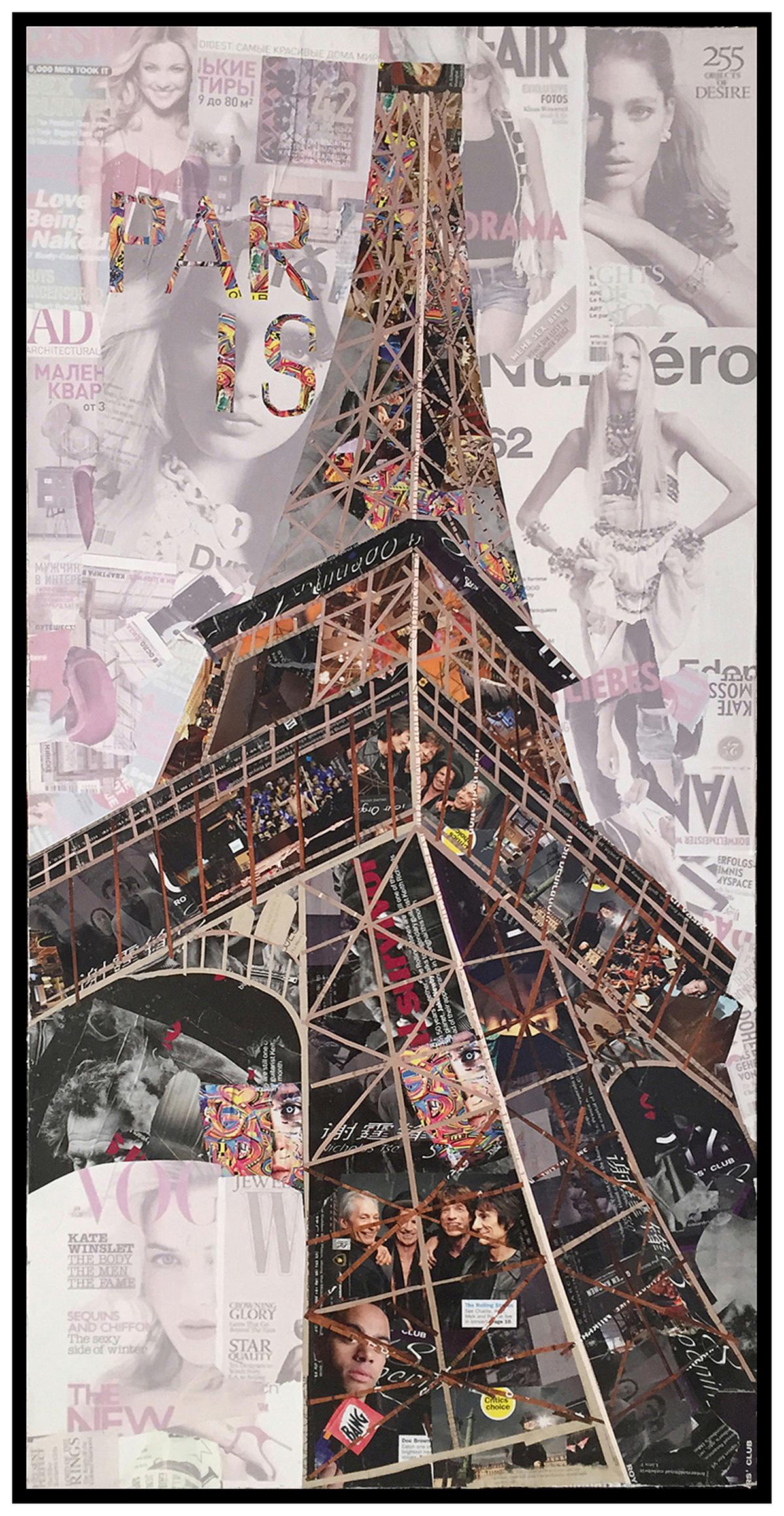 Bild Eifelturm Beige, B: 52 Cm - Beige, LIFESTYLE, Holz/Papier (52/102/3,5cm) - Kayoom