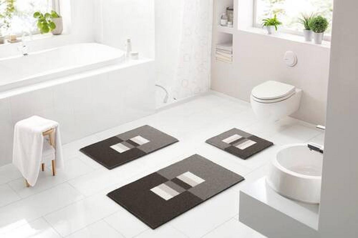 Badematte Flash - Taupe, Basics, Textil (65/115cm) - Grund