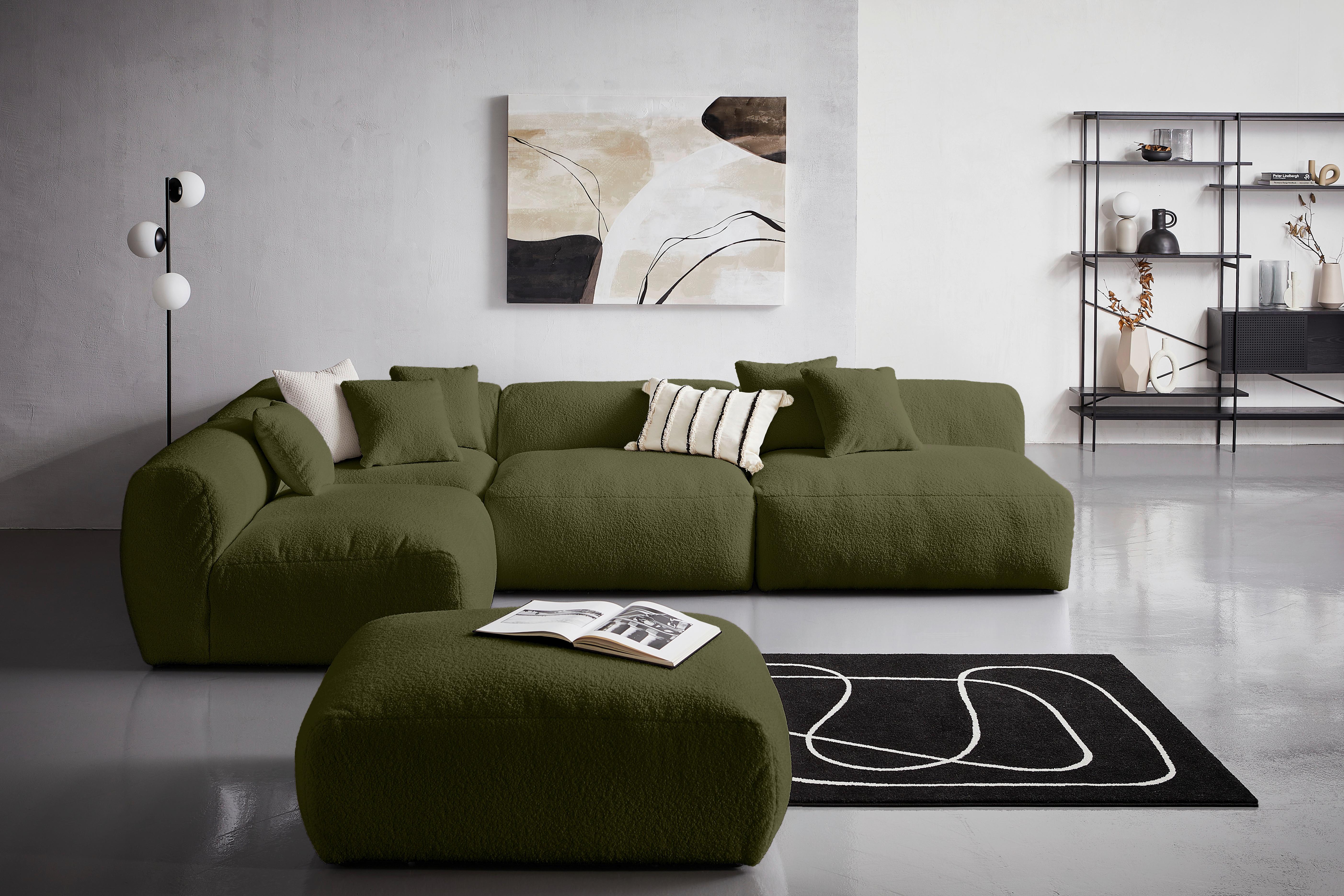Modul Sofa Bloom B: 85 Cm Olivgrün - Olivgrün, Trend, Textil (85/70/122cm) - Livetastic