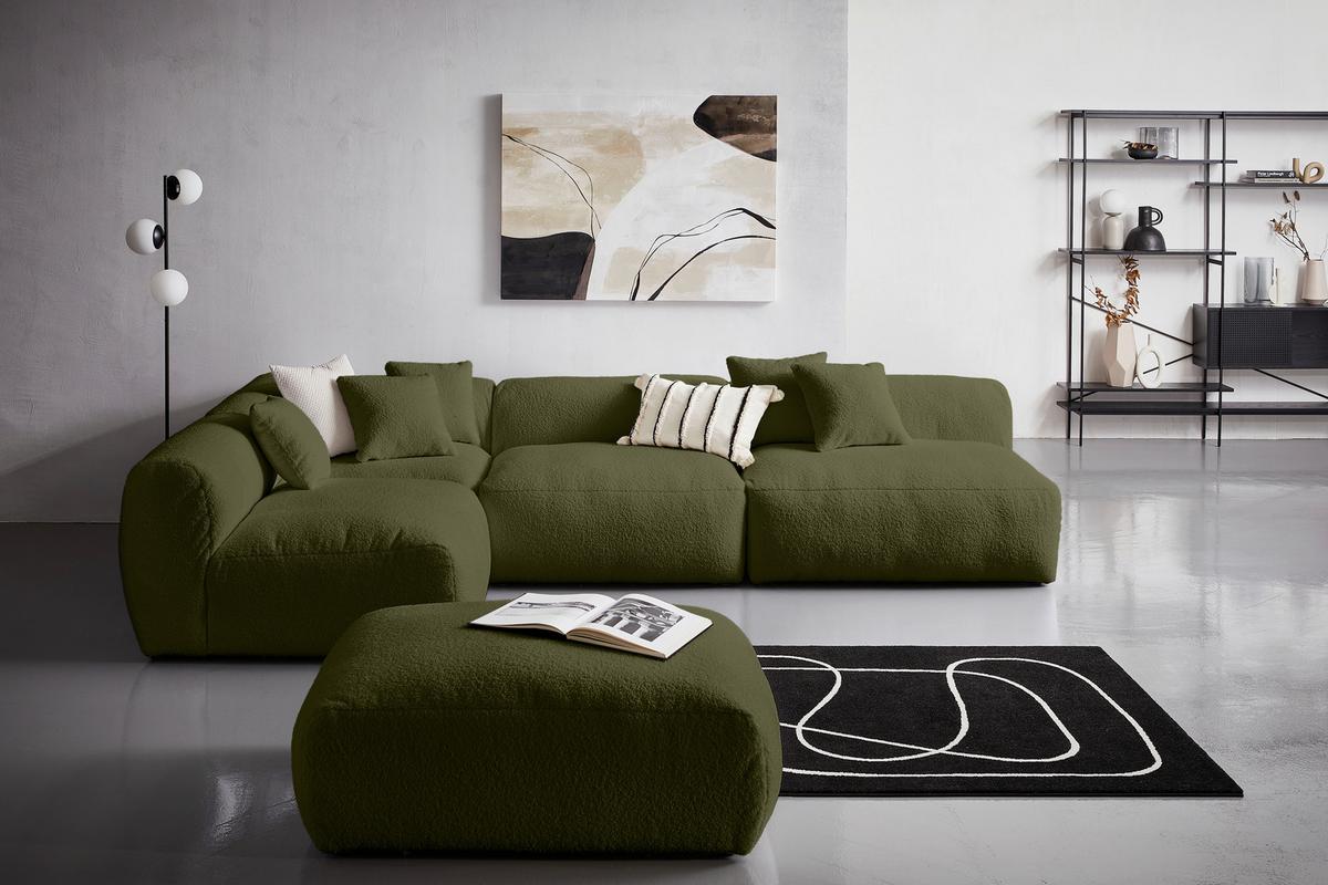 Modul Sofa Bloom B: 85 Cm Olivgrün - Olivgrün, Trend, Textil (85/70/122cm) - Livetastic