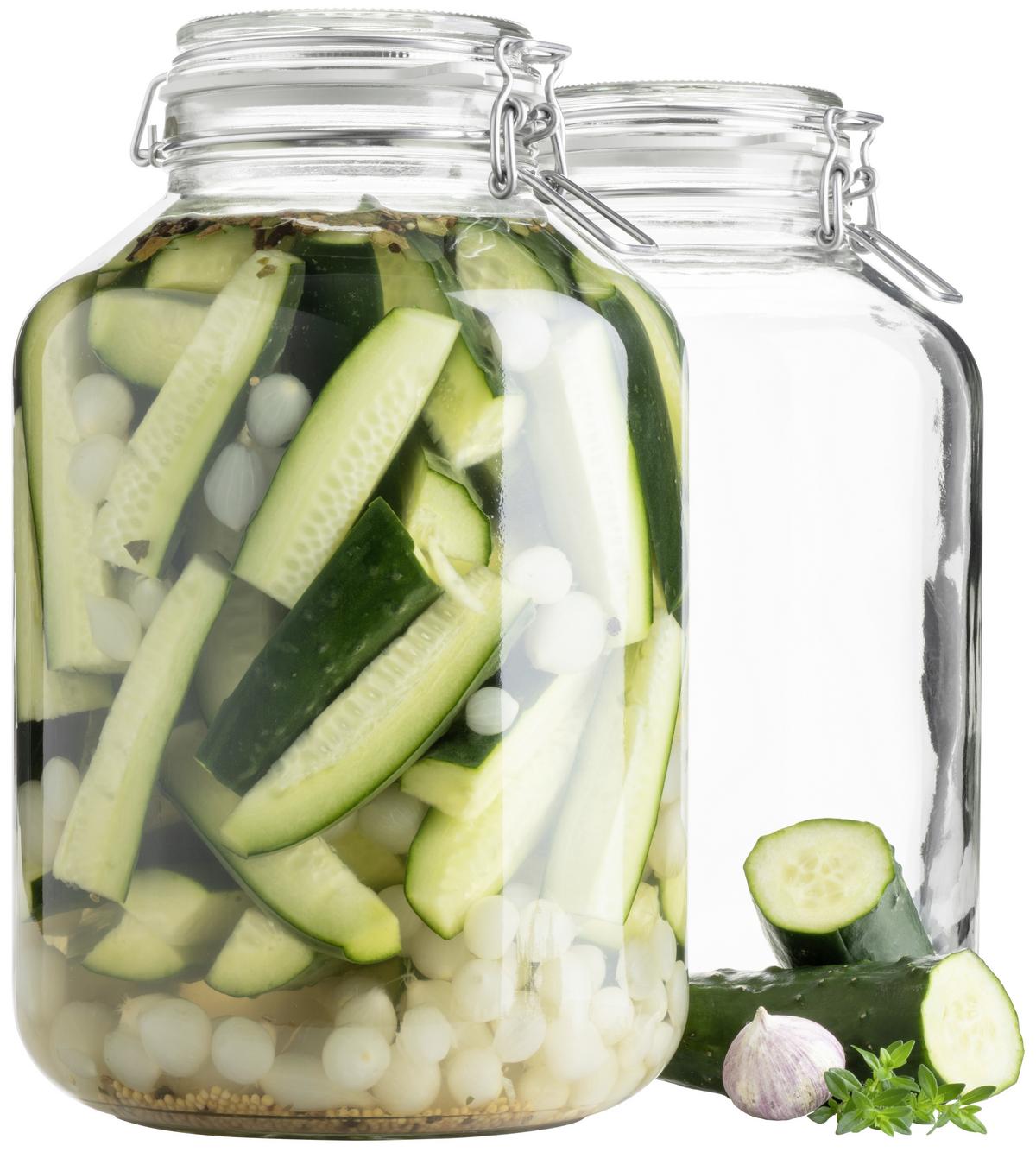 Einmachgläser 2er-set Gothika Je Ca. 4,8 Liter Auslaufsicher - Transparent, Basics, Glas (4800ml) - Mäser