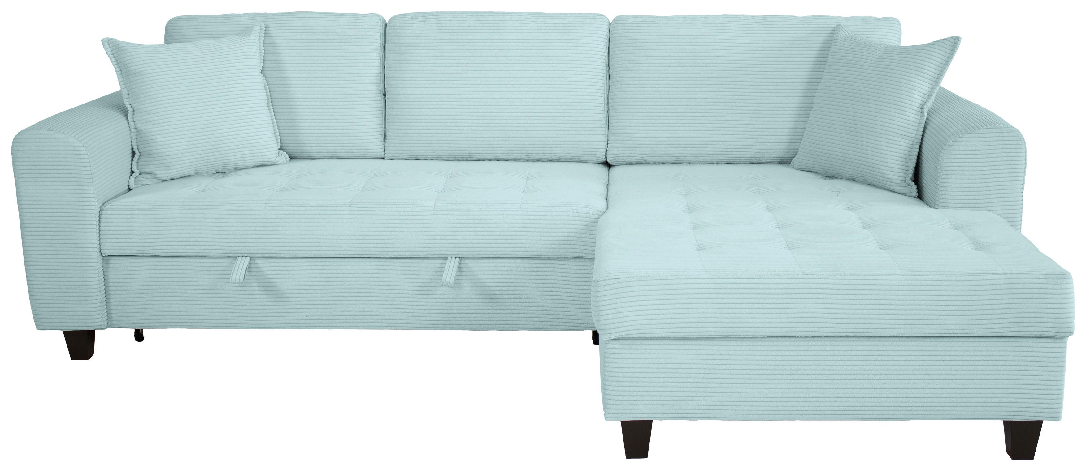 Ecksofa Moritz Graugrün S: ca. 265x155 cm - Salbeigrün, Trend, Textil (265/155cm)