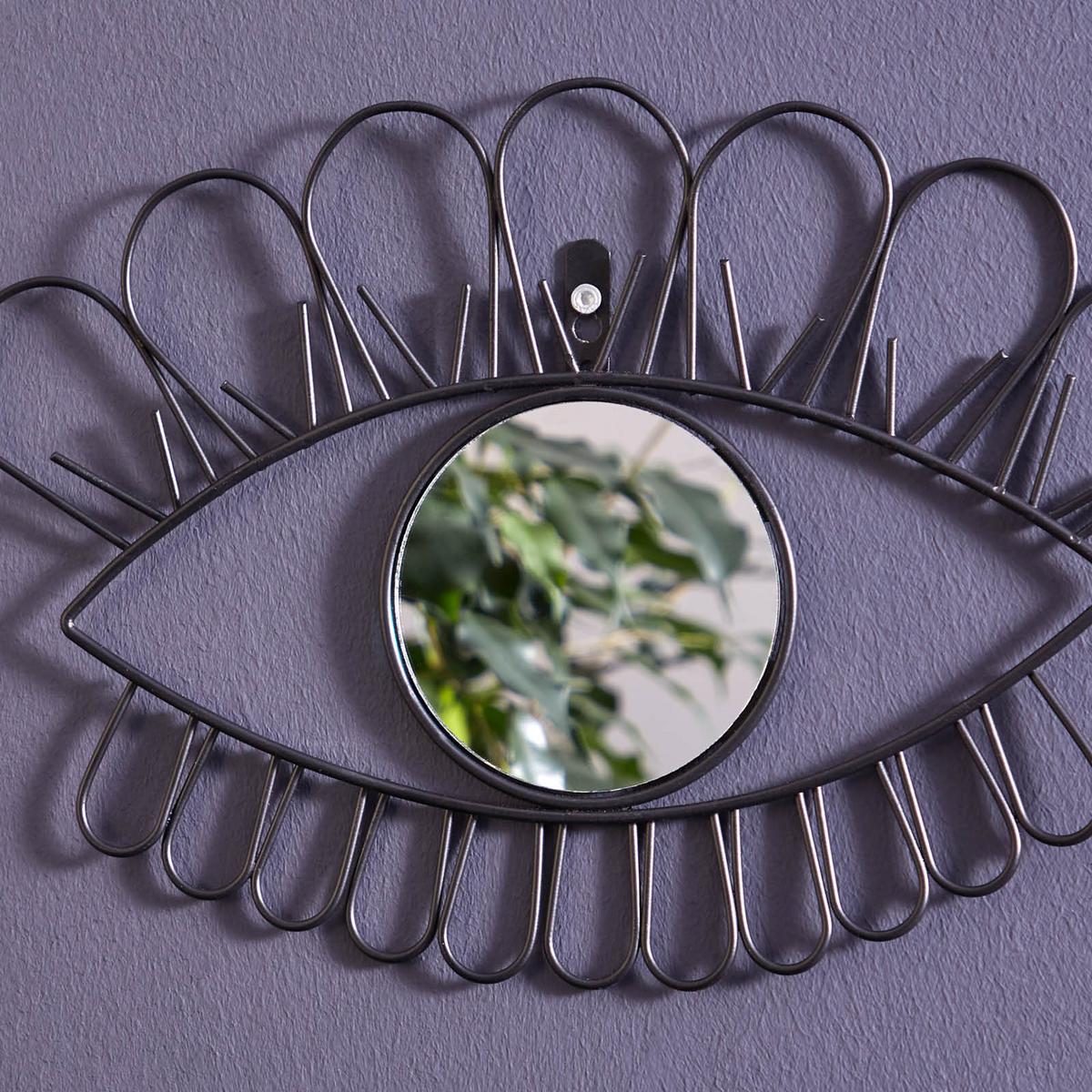 Dekor Tükör Eye - fekete, Basics, Üveg/fém (33/23cm) - Luca Bessoni