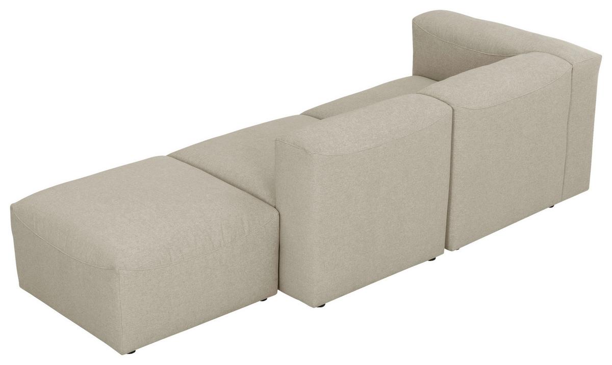 Ottomane Lena Creme Mit Echtem Rücken - Creme, Design, Textil (250/73/100cm) - Max Winzer