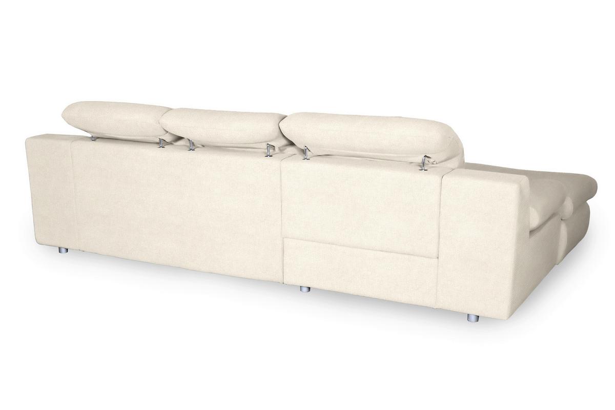 Ecksofa Isona Creme Chenille - Chromfarben/Creme, Design, Textil (165/286cm) - Livetastic