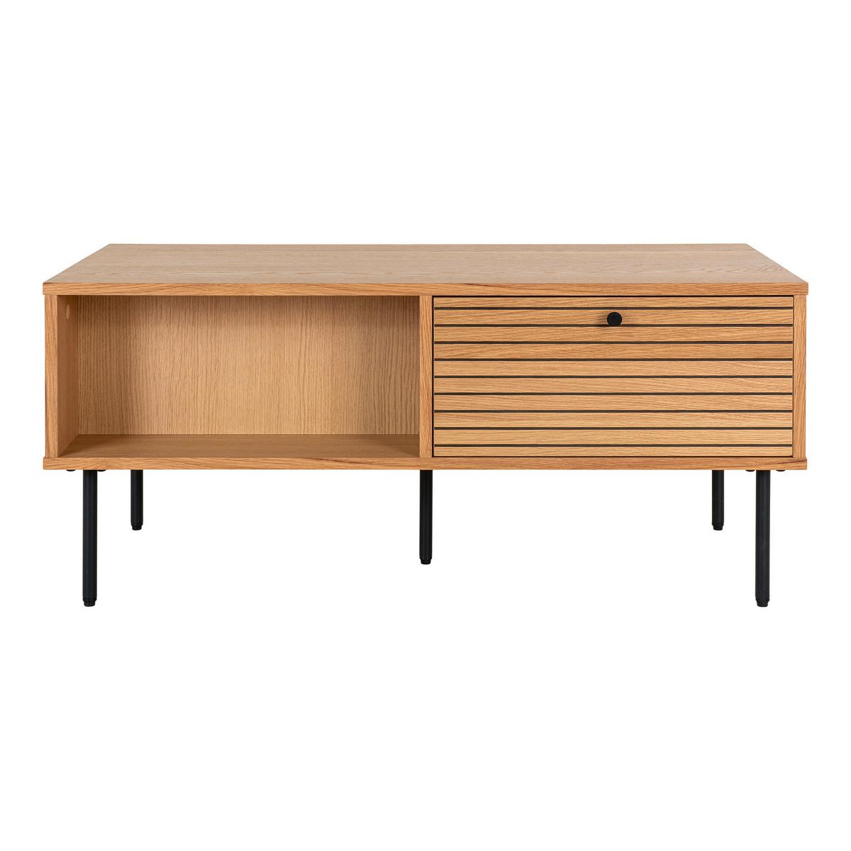 Couchtisch Kyoto Eichefarben B: 100cm - Eichefarben/Schwarz, Design, Holz/Holzwerkstoff (100/50/45cm) - MID.YOU