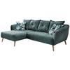 Ecksofa Baggio Dblau/Dgrün S:162/277cm - Blau/Buchefarben, MODERN, Holz/Textil (162/277cm) - Livetastic