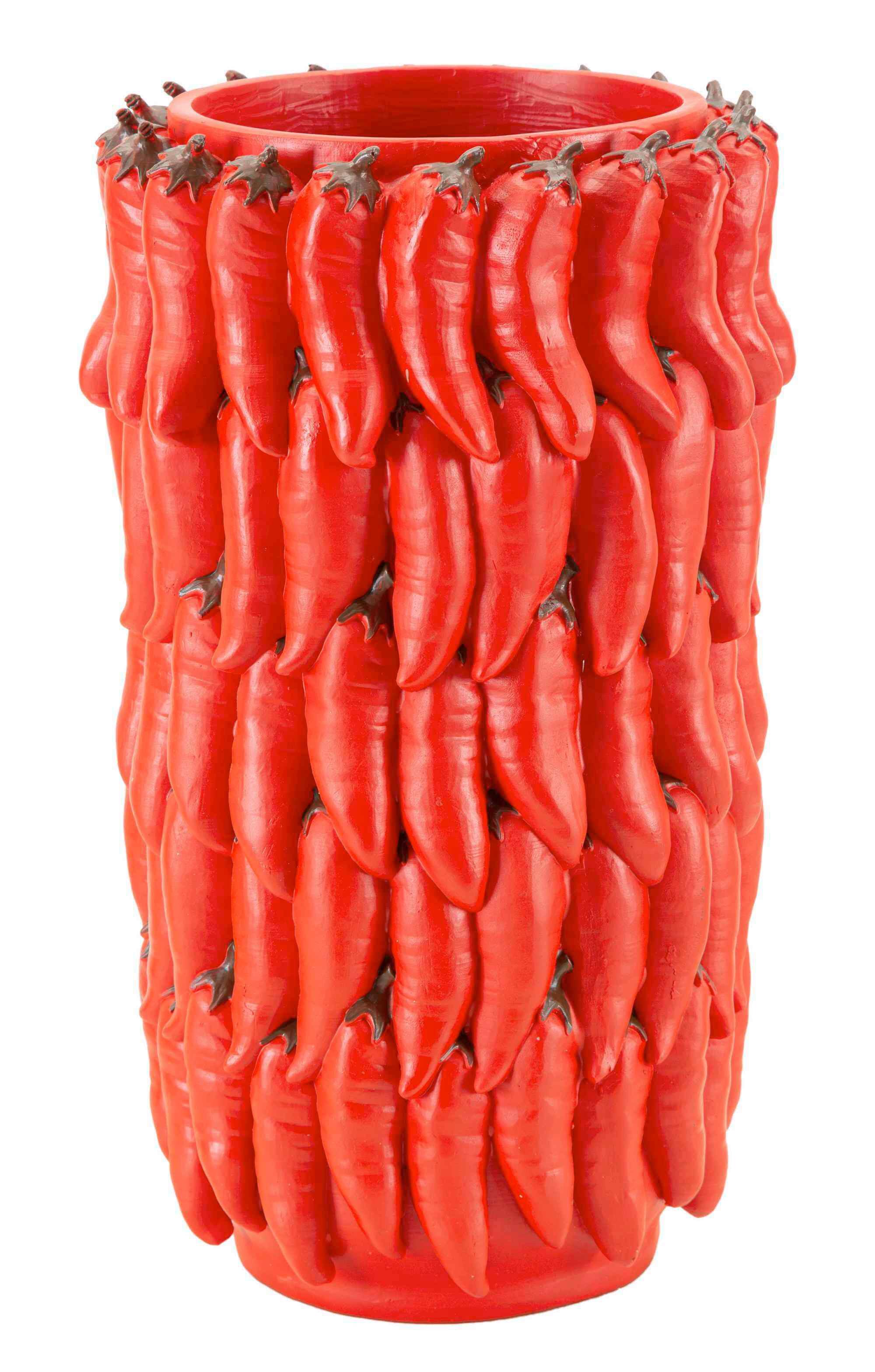 Vase Chili Rot B: 20 Cm