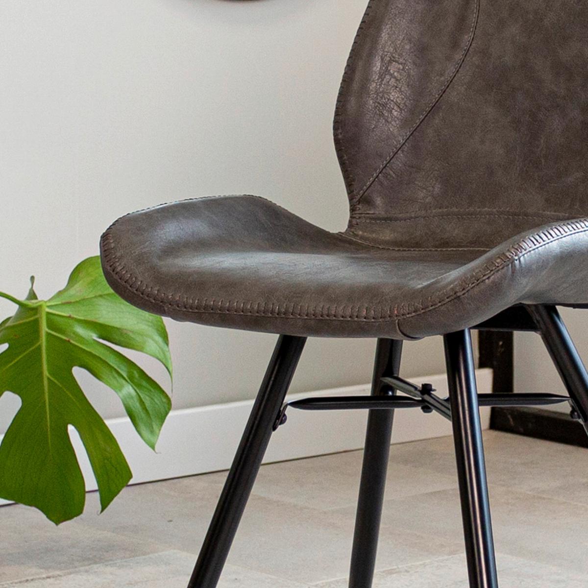 Stuhl-set Barron - Anthrazit/Schwarz, KONVENTIONELL, Textil/Metall (47/82/55cm) - MID.YOU