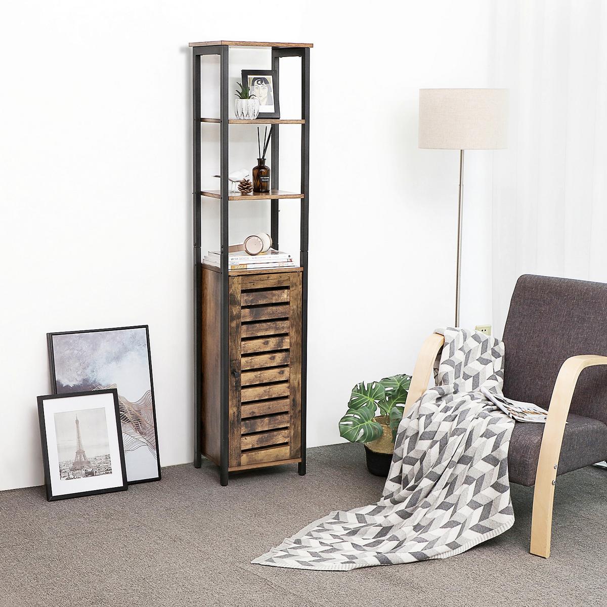 Aufbewahrungsregal B: 37 cm Braun/Schwarz - Schwarz/Braun, Trend, Holzwerkstoff/Metall (37/167/30cm) - Boxxx