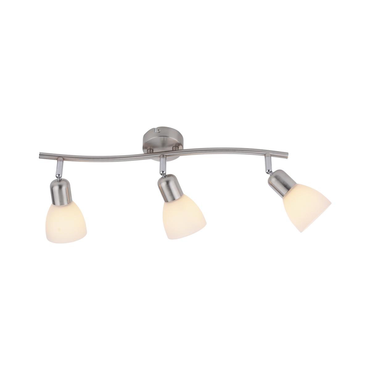 Deckenleuchte Karo L: 68 cm Schwenkbar - Alufarben/Nickelfarben, Basics, Glas/Metall (68/22cm)