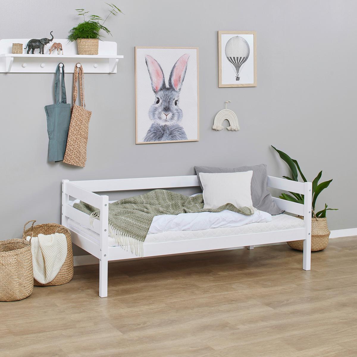 Kinder-/juniorbett Comfort Weiß, Lf: 70x160 Cm - Weiß/Kieferfarben, MODERN, Holz (70/160cm) - MID.YOU