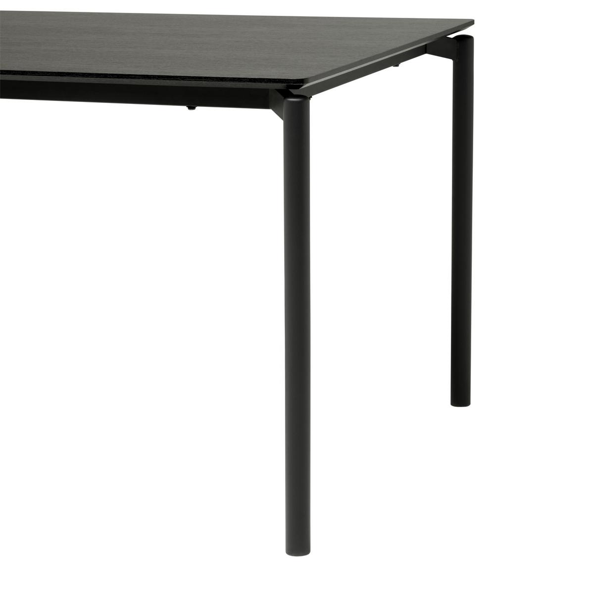 Esstisch Lean Mdf Schwarz, B: 160 cm - Schwarz, KONVENTIONELL, Holzwerkstoff/Metall (160/90/76cm) - P & B