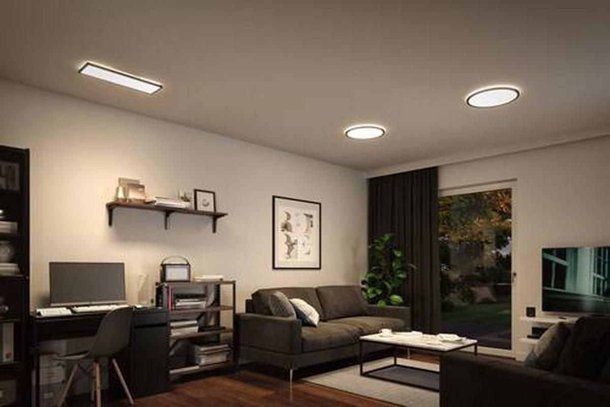 LED-Paneel L: 58 cm dimmbar - Schwarz, Basics, Kunststoff (58/20cm) - Paulmann