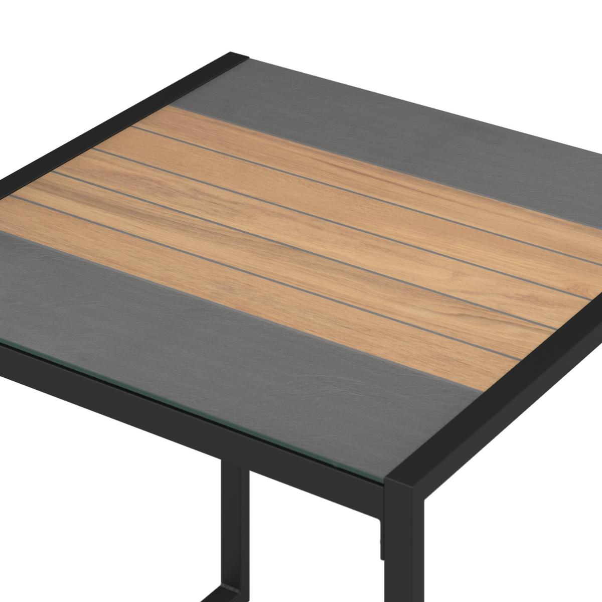 JEDÁLENSKÁ TERASOVÁ SÚPRAVA SONORA - čierna/prírodná farba, Modern, kov/textil (181/73/65cm) - Bessagi Garden