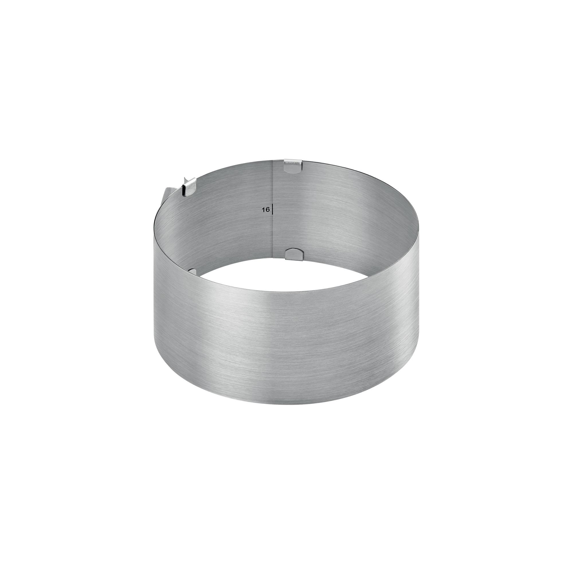 Tortenring Maeva Rund B/H. 16,5/8,3 cm - Edelstahlfarben, Basics, Metall (16,5/8,3cm) - Metaltex