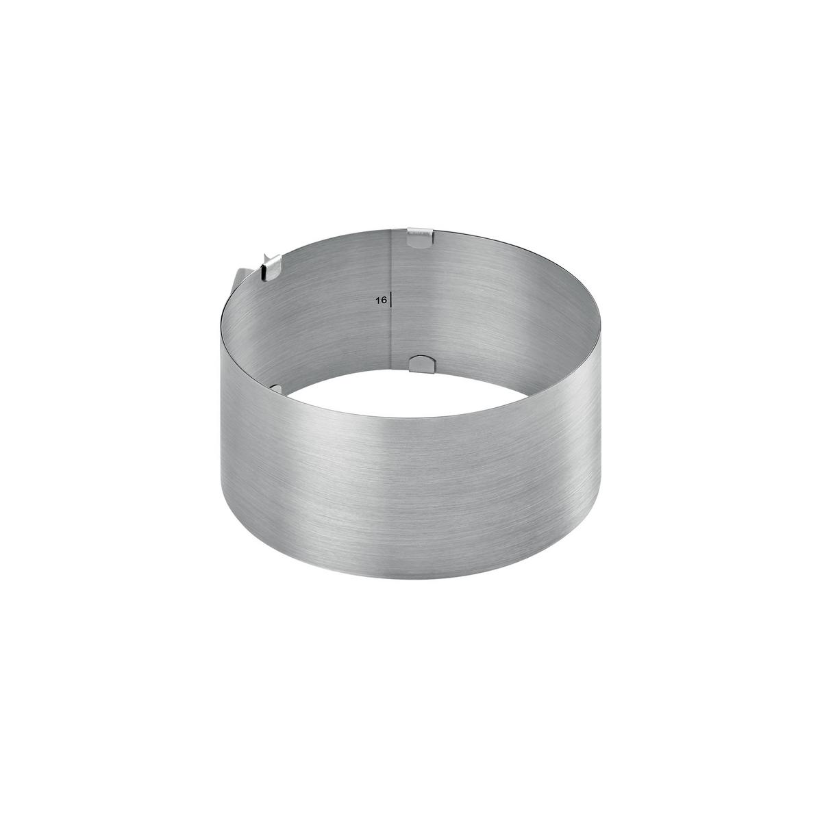 Tortenring Maeva Rund B/H. 16,5/8,3 cm - Edelstahlfarben, Basics, Metall (16,5/8,3cm) - Metaltex