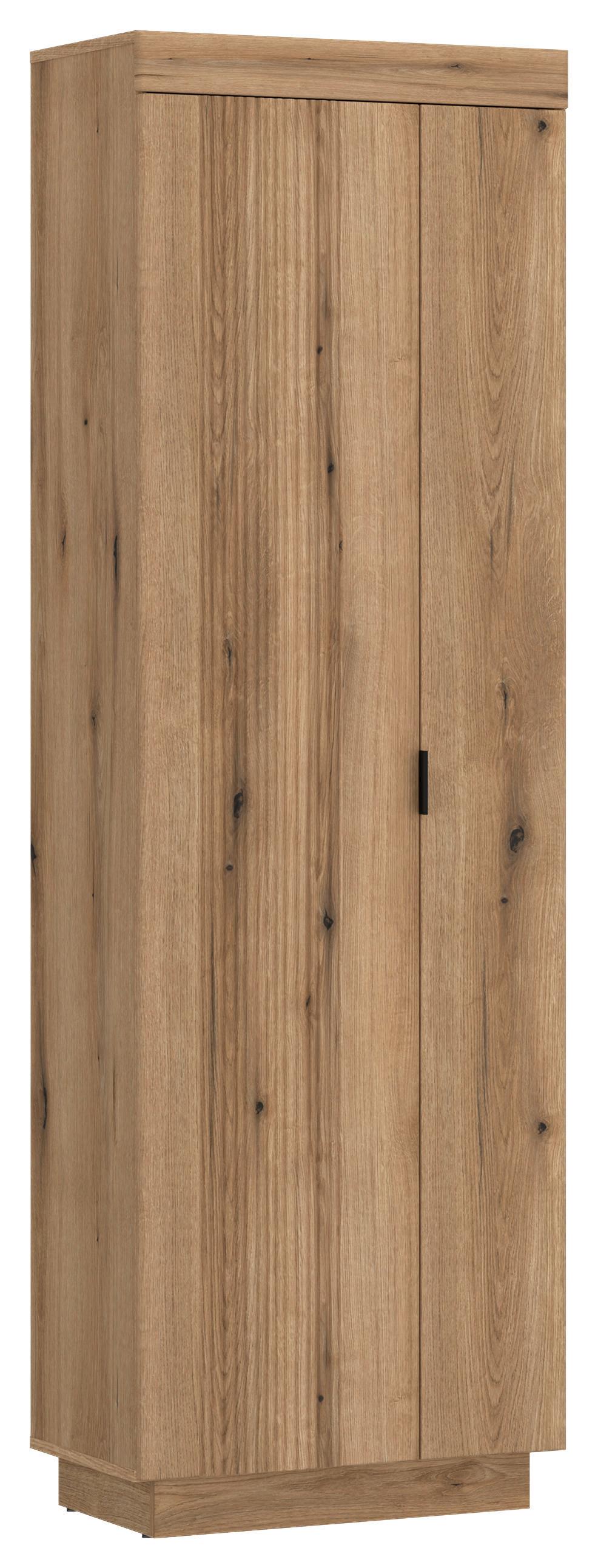 Garderobenschrank Delamar Eichefarben Dekor B: 62,2 cm - Eichefarben/Schwarz, Trend, Holzwerkstoff (62,2/197,8/39,6cm)