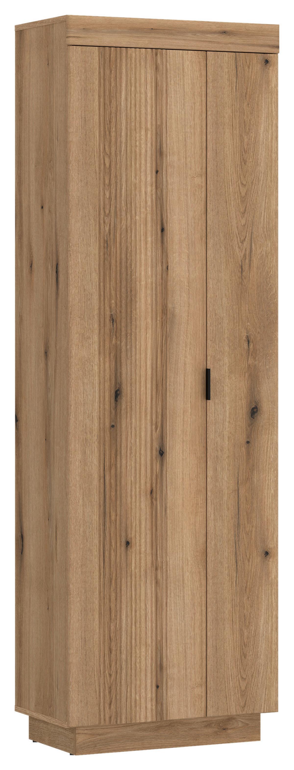 Garderobenschrank Delamar Eichefarben Dekor B: 62,2 cm - Eichefarben/Schwarz, Trend, Holzwerkstoff (62,2/197,8/39,6cm)