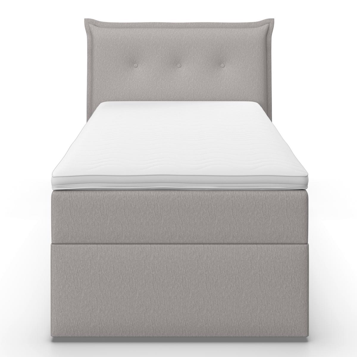 Boxspringová postel POLO 90x200, šEDá - šedá/černá, Moderní, dřevo/textil (90/200cm) - Bessagi Home