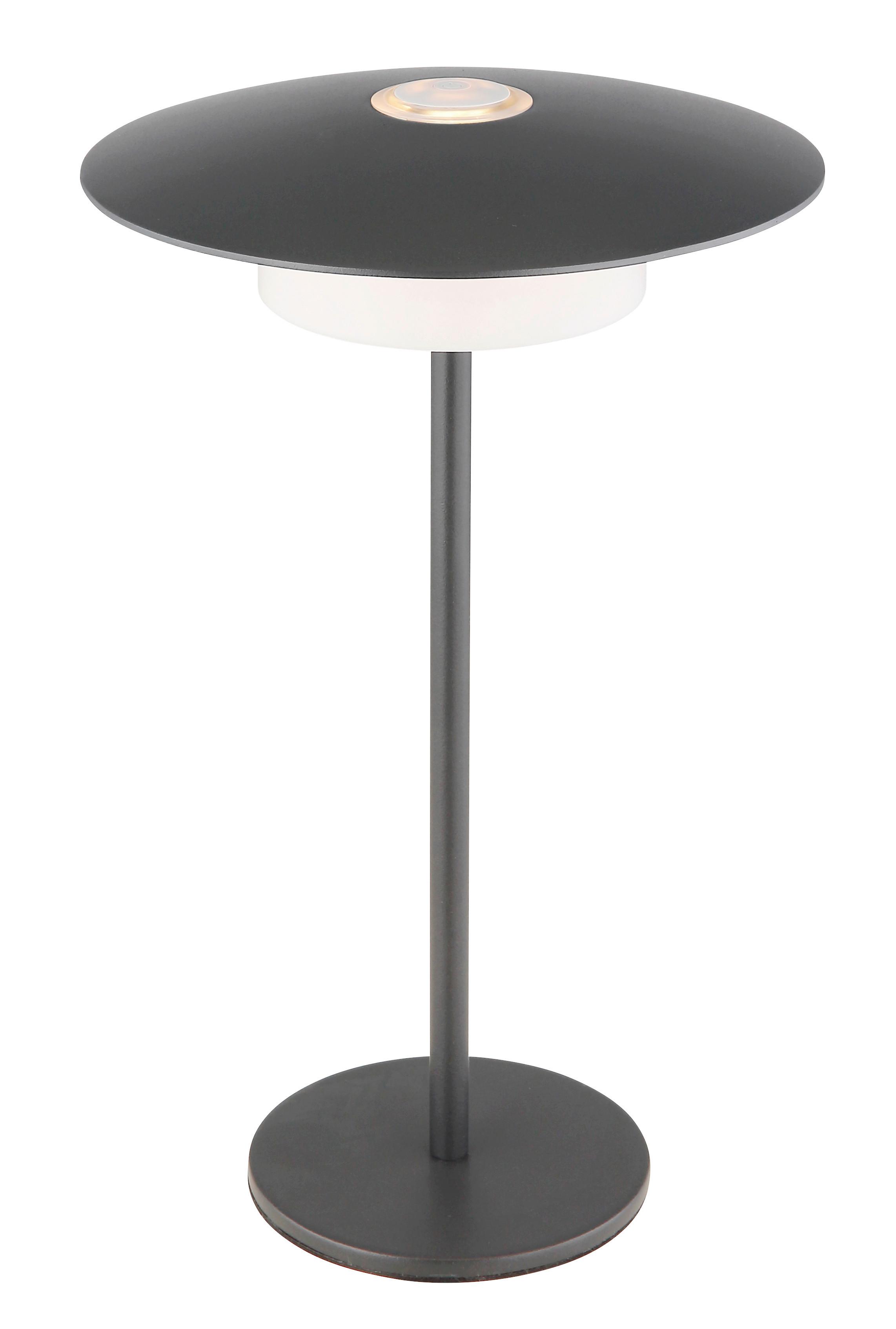 Akku-Tischleuchte 21024g mit Wandmontage - Schwarz/Weiß, Design, Kunststoff/Metall (18/30cm) - Globo